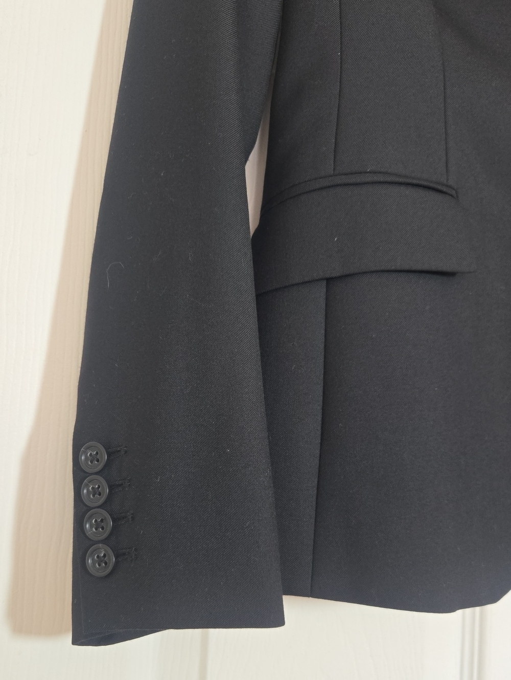 J.Crew 1035 Super 120s Wool Blazer Black Size 0 Two Button Work Career - Picture 8 of 11